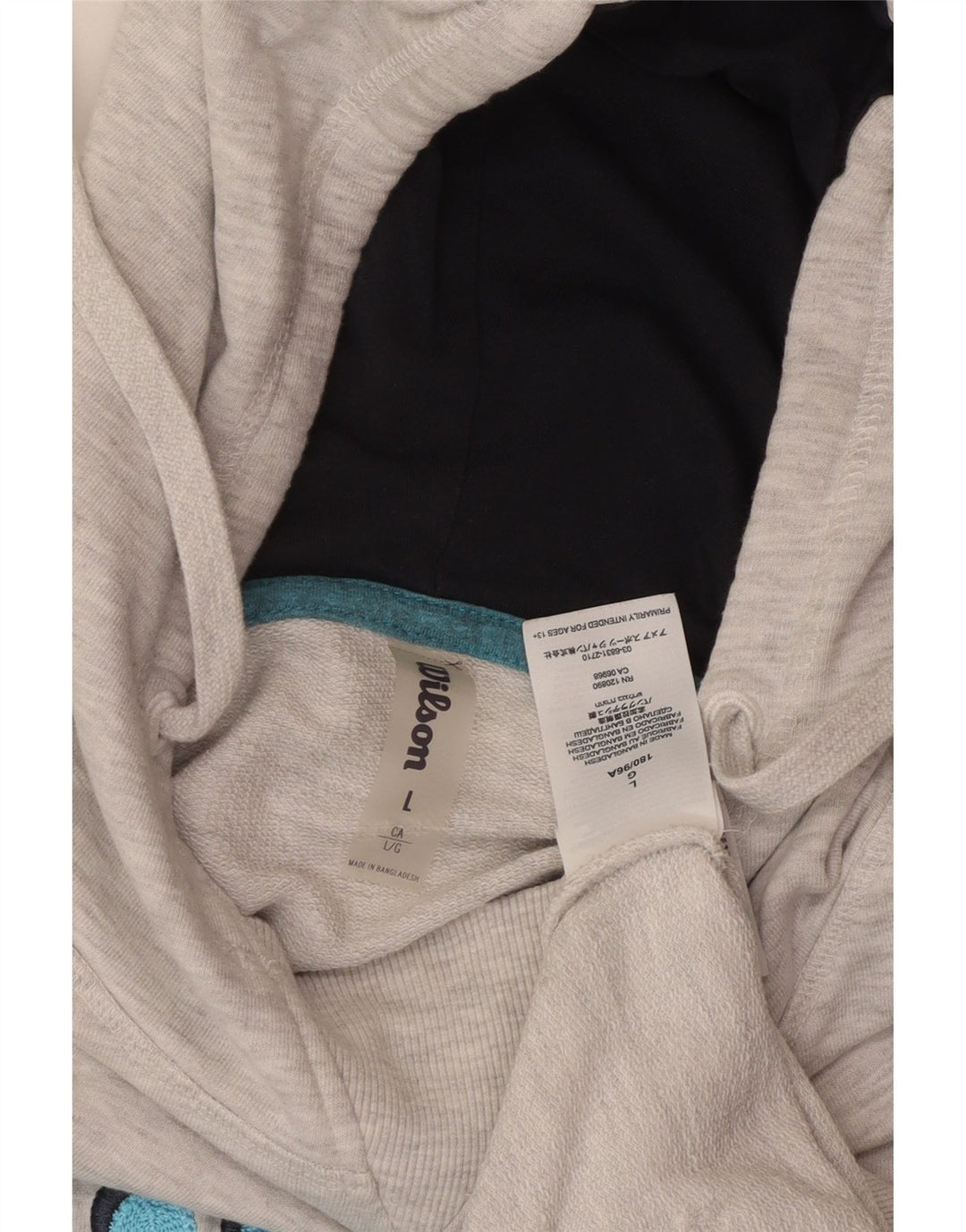 WILSON Felpa con cappuccio grafica da uomo Maglione grande in cotone chiazzato grigio