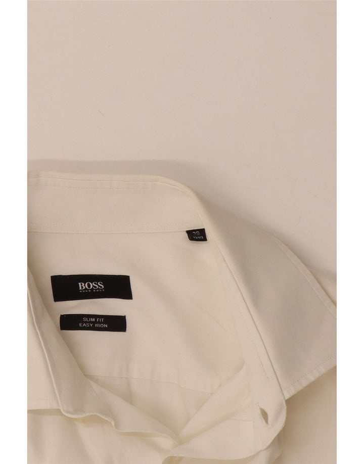 Camicia slim fit da uomo Hugo Boss taglia 39 15 1/2 media bianca