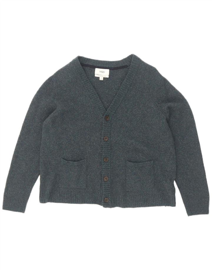 Maglione cardigan da uomo Marks & Spencer 2XL lana blu