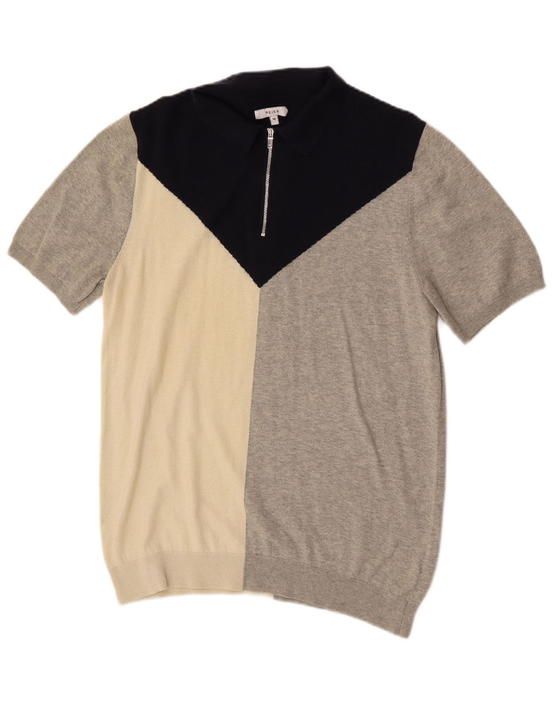 Maglione da donna Reiss con zip e collo UIK 14 Colorblock grigio medio