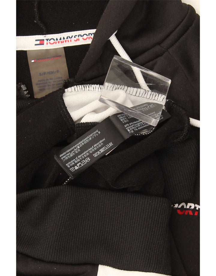Maglione con cappuccio e zip da uomo Tommy Hilfiger piccolo in poliestere color block nero