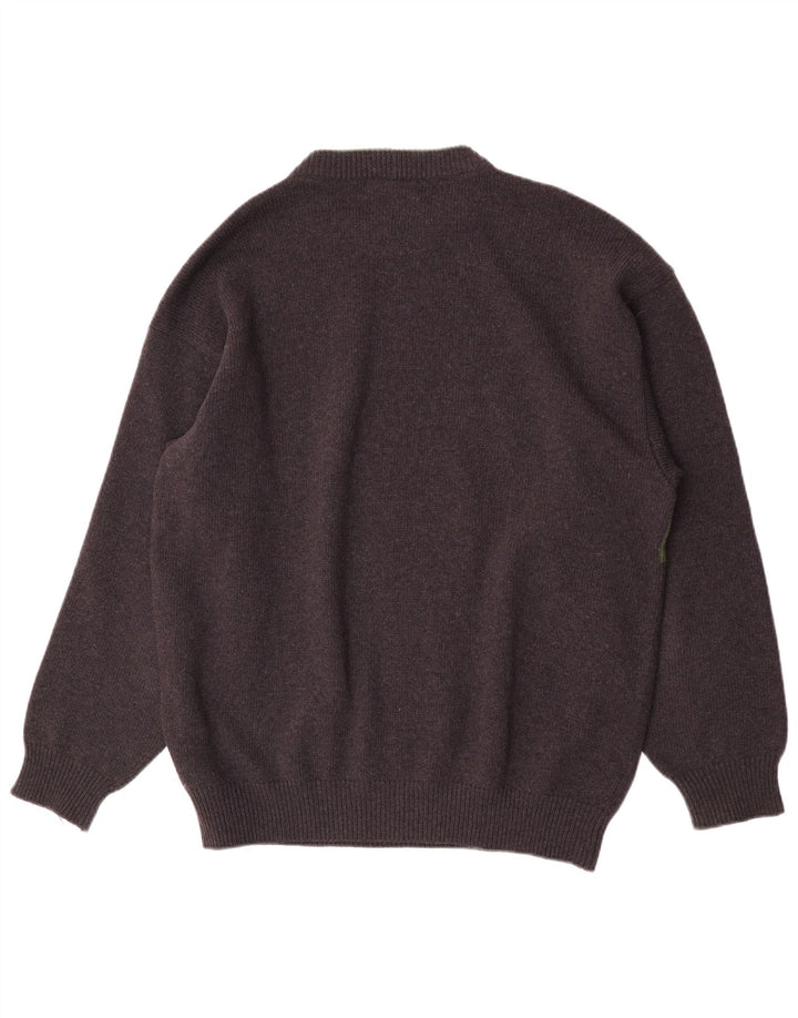 Iceberg Maglione girocollo con grafica da uomo XL in lana grigia retrò