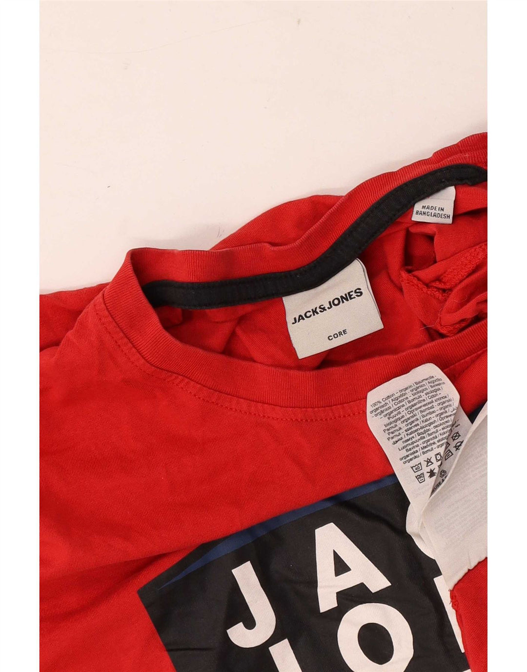 T-shirt grafica da uomo Jack & Jones Top in cotone rosso medio