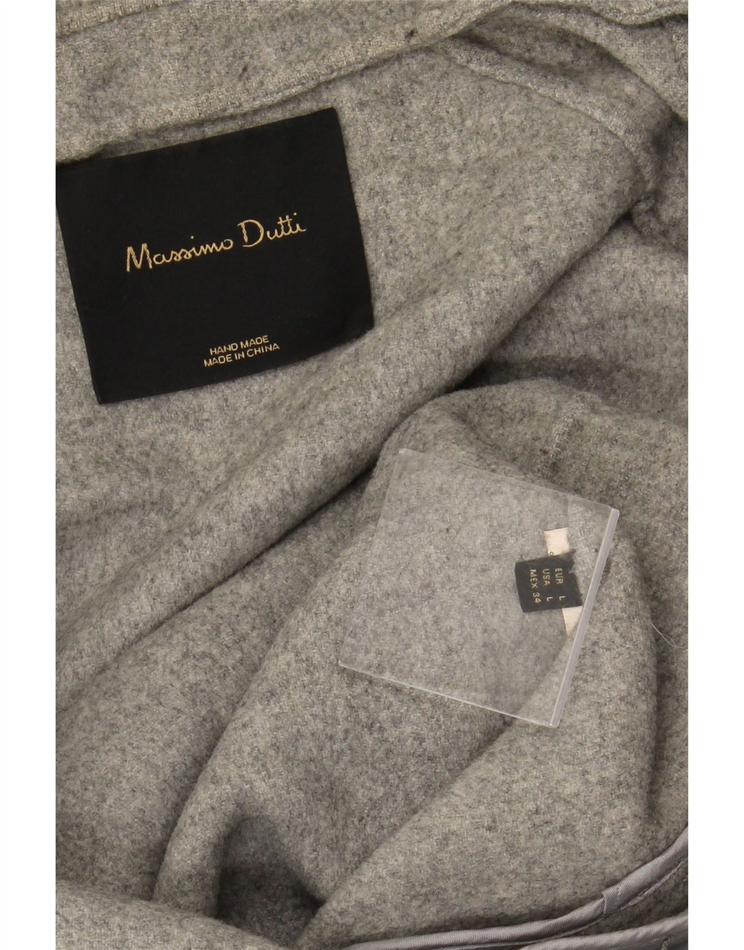 MASSIMO DUTTI Giubbotto bomber con cappuccio da donna UK 16 Large Grigio