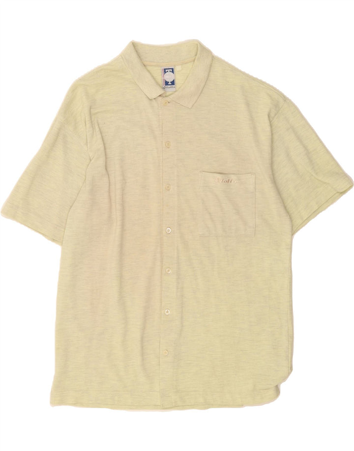 LOTTO Mens Short Sleeve Shirt UK 40/42 Medium Yellow Polyester Vintage Lotto and Second-Hand Lotto from Messina Hembry 