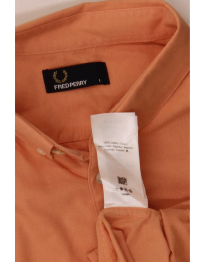 Camicia a maniche corte da uomo Fred Perry Large in cotone arancione