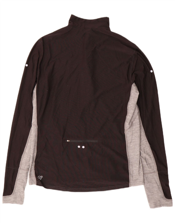 Maglia da ginnastica PUMA da uomo con zip e collo in tinta unita color nero medio