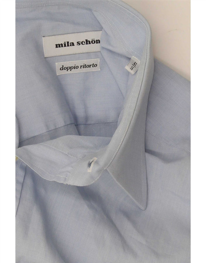 Camicia a maniche corte da uomo Mila Schon taglia 41 16 grande blu