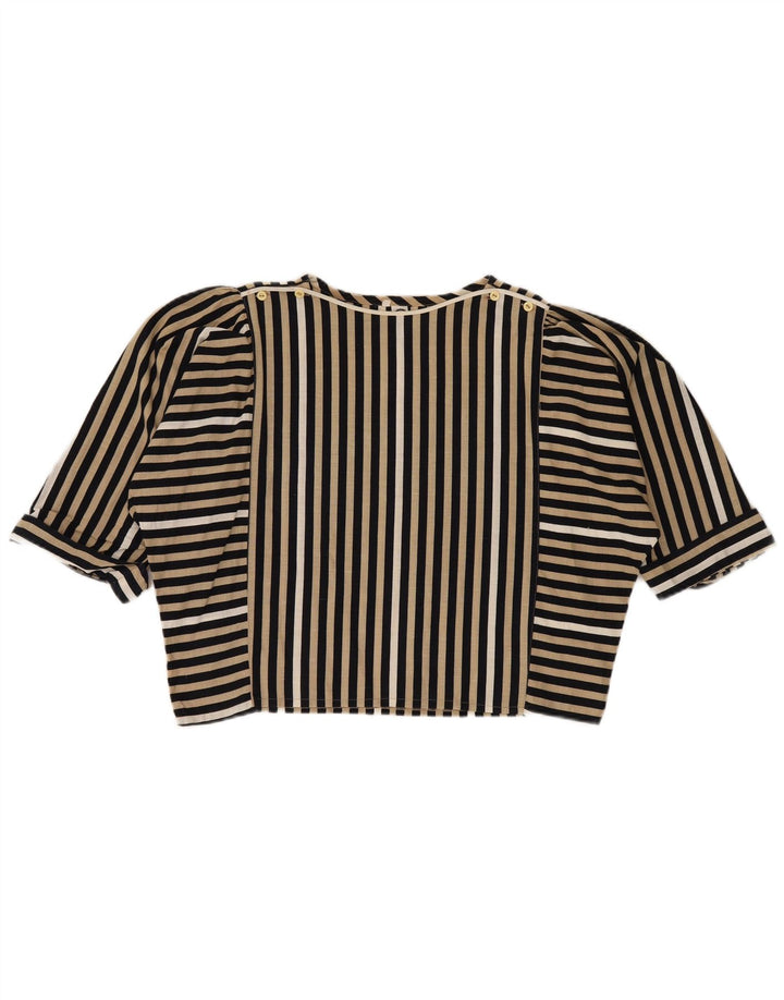 C&A Camicetta corta da donna Top EU 42 Grande cotone a righe nere