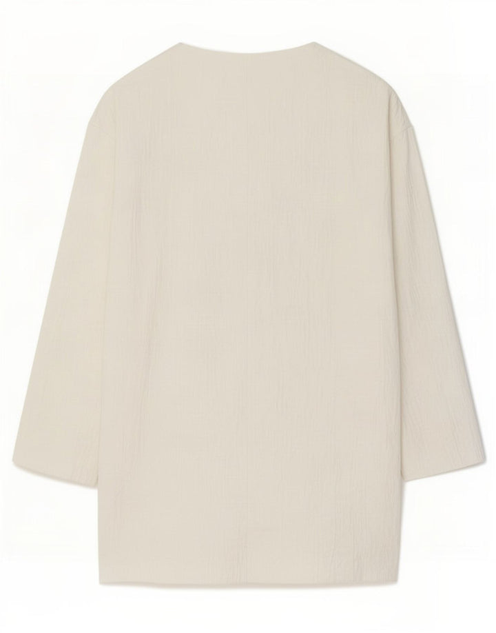 Giacca blazer oversize lunga da donna Zara UK 6 XS cotone bianco