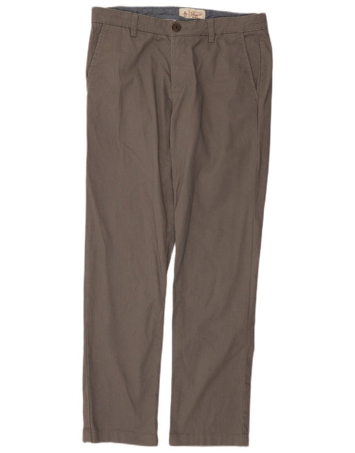 Pantaloni chino slim da uomo Penguin W32 L32 cotone grigio