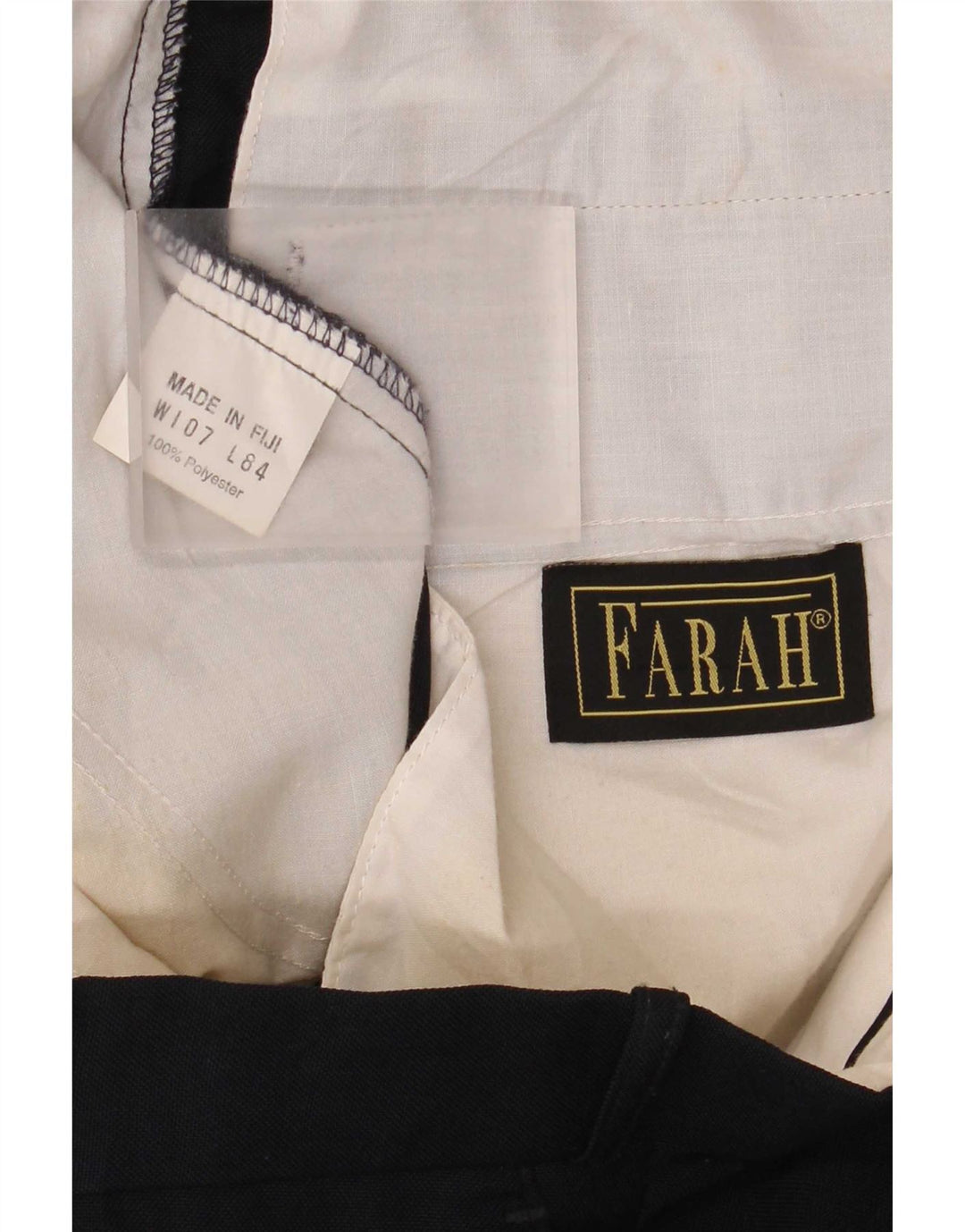 Pantaloni da abito dritti da uomo Farah W42 L33 poliestere blu navy