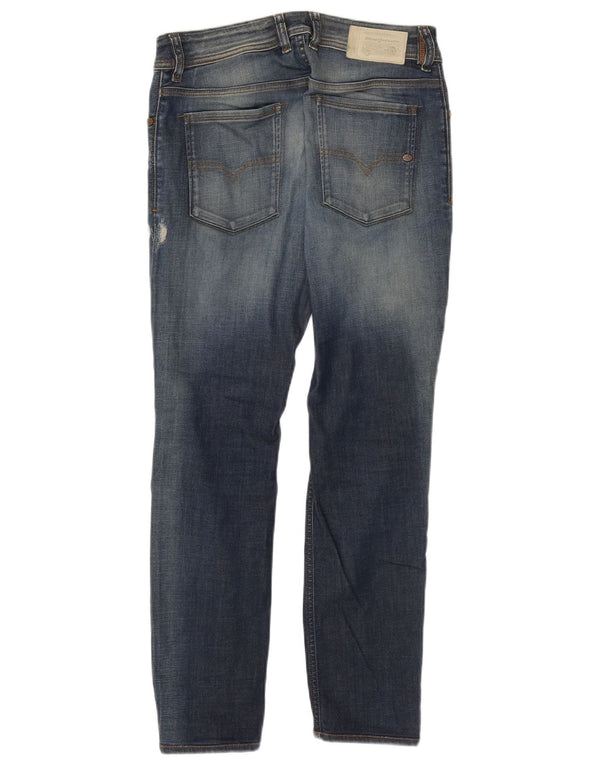 Jeans skinny slim effetto consumato da uomo Diesel W29 L29 in cotone blu navy