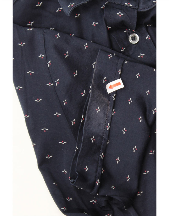 LAURENT Womens Polo Shirt UK 14 Medium Navy Blue Vintage Laurent and Second-Hand Laurent from Messina Hembry 