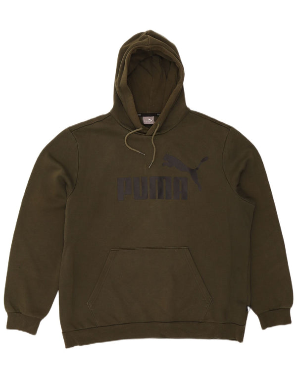 Felpa con cappuccio grafica da uomo Puma XL in cotone kaki