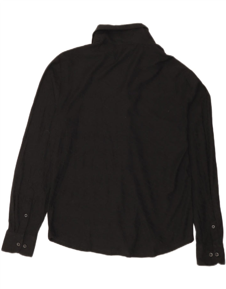 Camicia da uomo Reiss in cotone geometrico nero medio