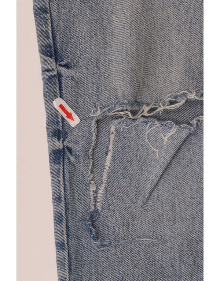 Jeans dritti effetto invecchiato Zara da donna EU 40 medio W30 L28 blu