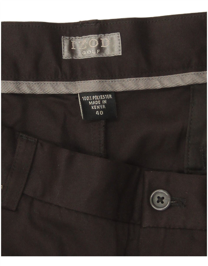 Izod Mens Golf Chino Shorts W40 XL Black Polyester