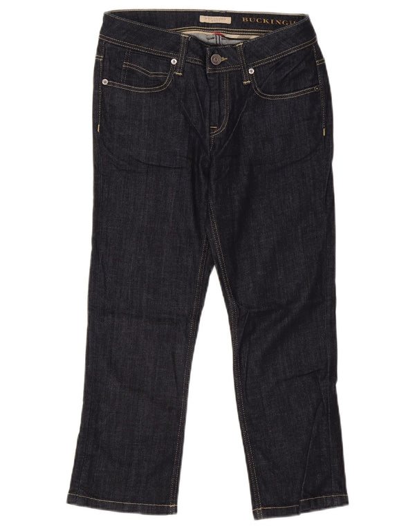 Jeans dritti Buckingham da donna Burberry W26 L22 cotone blu navy
