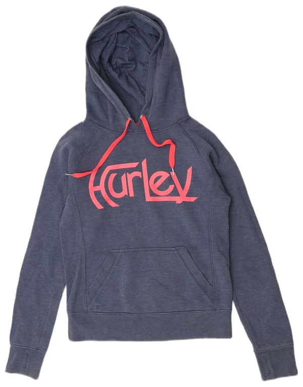 Felpa con cappuccio Hurley da donna con vestibilità comoda e grafica UK 4 XS in cotone blu