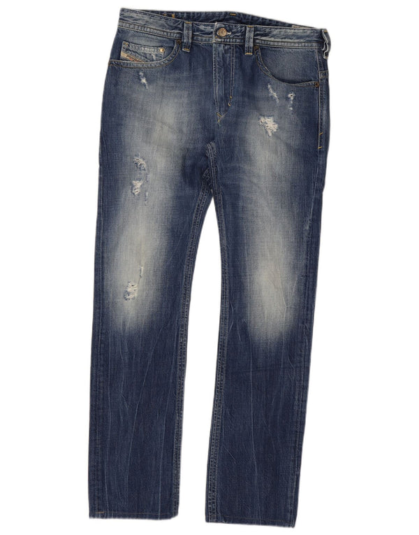 Jeans skinny slim effetto consumato Thavar da uomo Diesel W31 L31 Blu