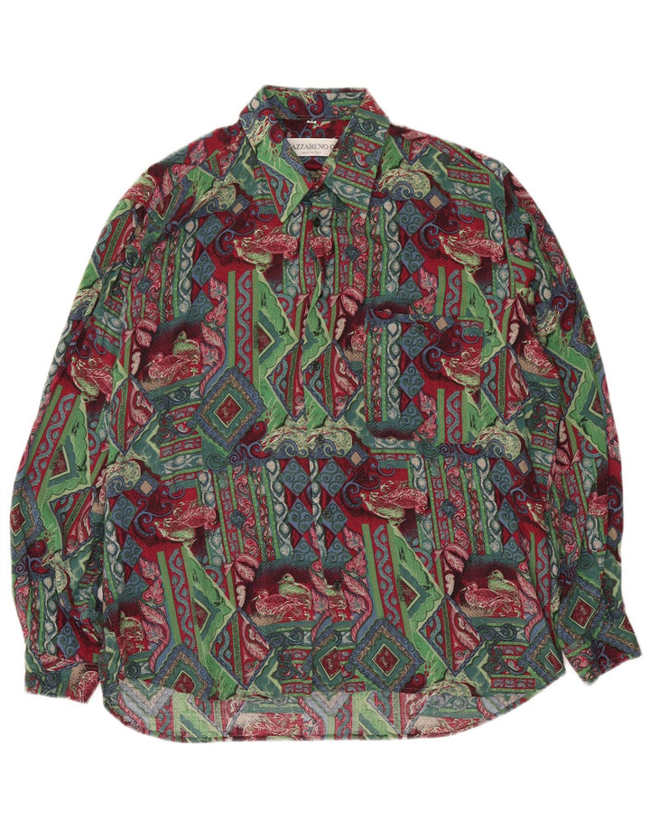 Nazzareno G. Camicia Uomo Media Viscosa geometrica multicolore