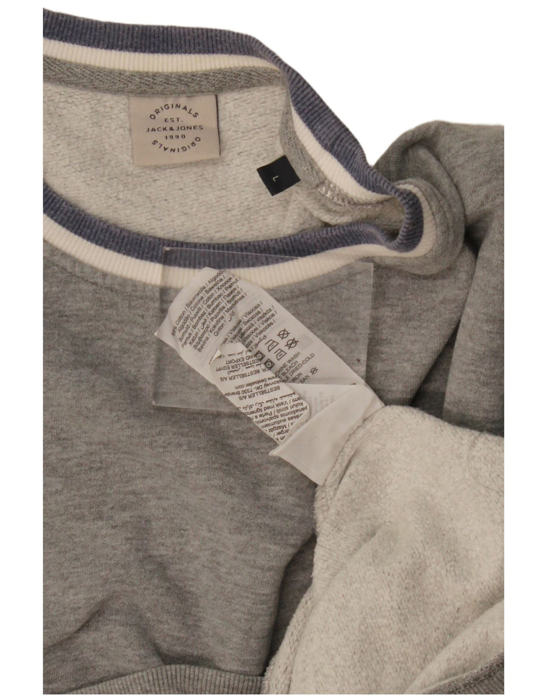 Jack & Jones Felpa da uomo Maglione grande in cotone grigio
