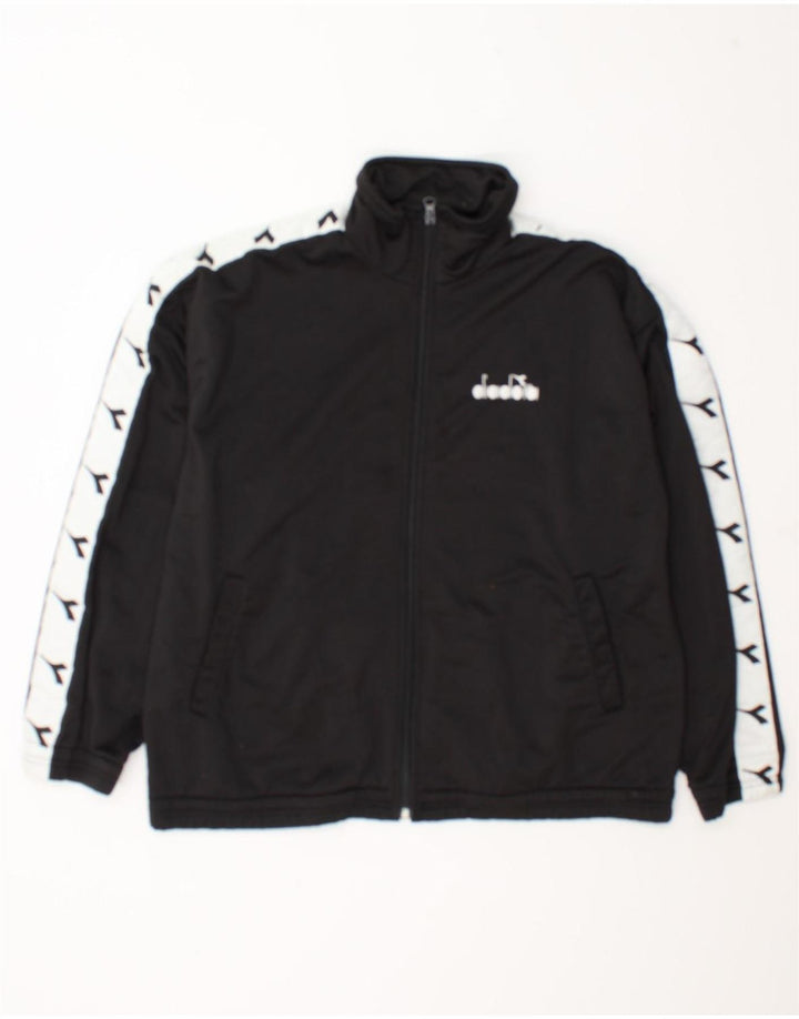 Giacca da ginnastica grafica da uomo Diadora UK 38 Medium Black Colourblock