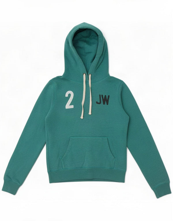 Maglione con cappuccio grafico da donna Jack Wills UK 10 piccolo cotone verde