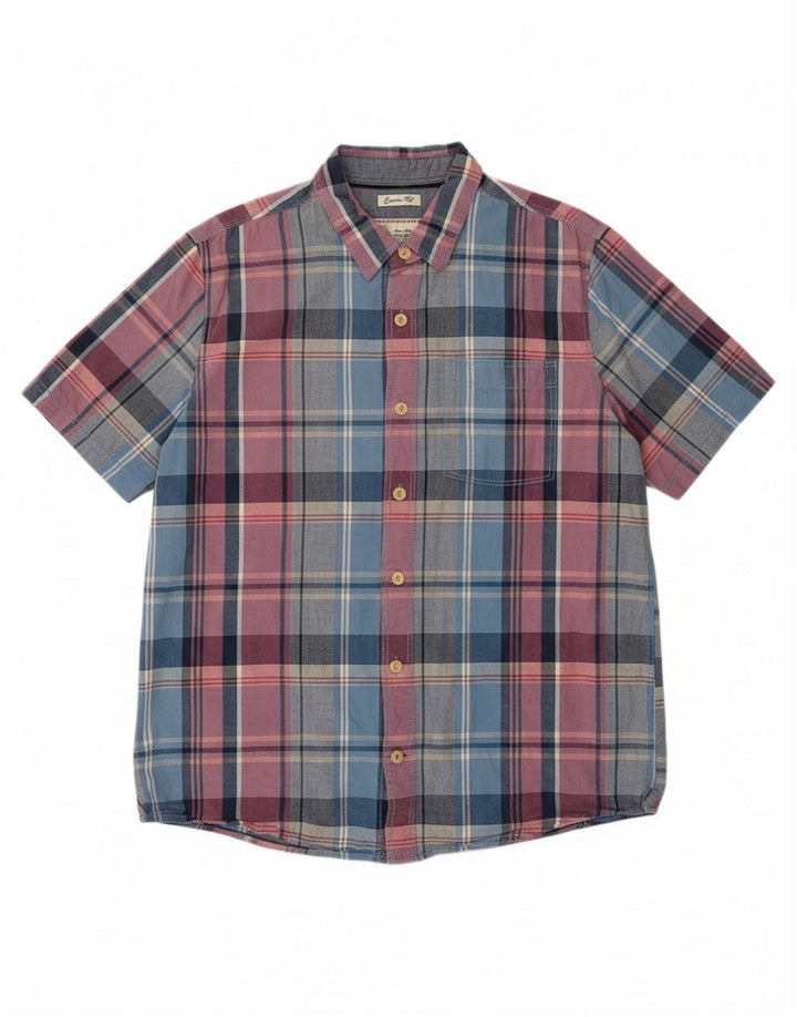 FAT FACE Mens Classic Fit Short Sleeve Shirt Large Multicoloured Check