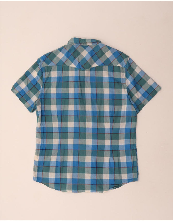 Camicia Lee da uomo slim fit a maniche corte, cotone a quadri blu grandi