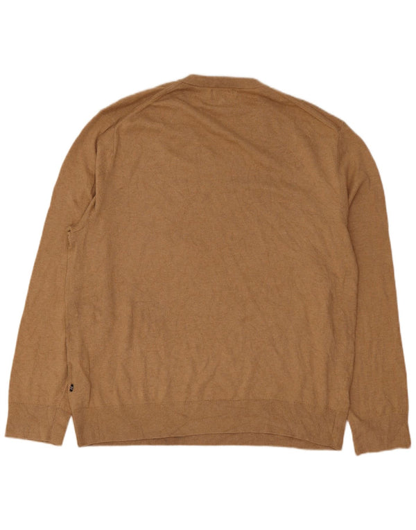 Maglione da uomo con scollo a V Nautica XL in cotone beige
