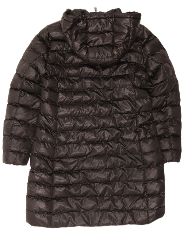 Cappotto imbottito con cappuccio Geox Respira da donna UK 14 grande poliestere nero