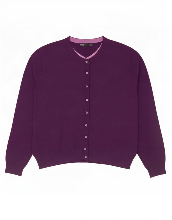 Maglione cardigan da donna Marks & Spencer UK 20 2XL Viscosa viola