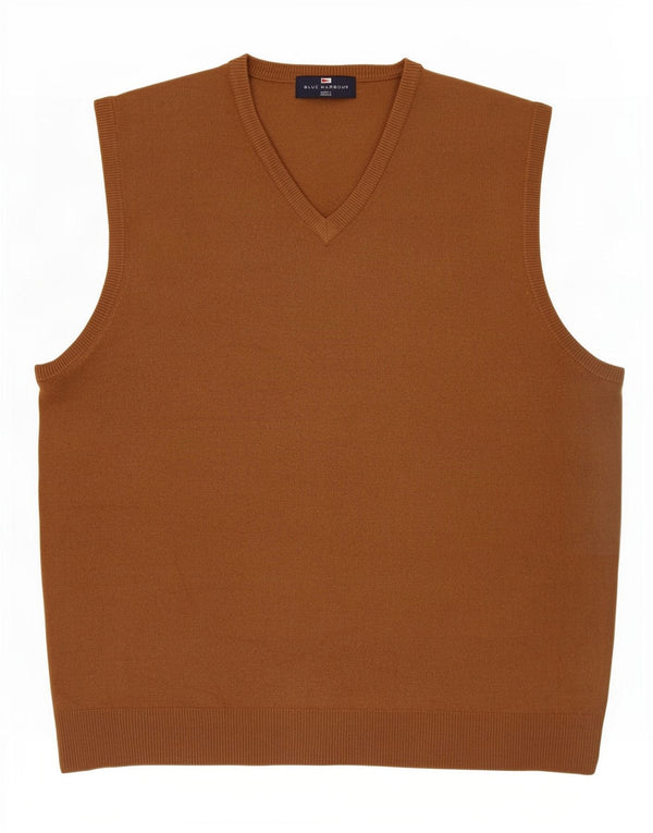 Marks & Spencer Canotta da uomo blu Harbour Vest grande in acrilico beige
