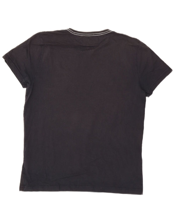 T-shirt grafica da uomo Tommy Hilfiger Top grande in cotone blu navy
