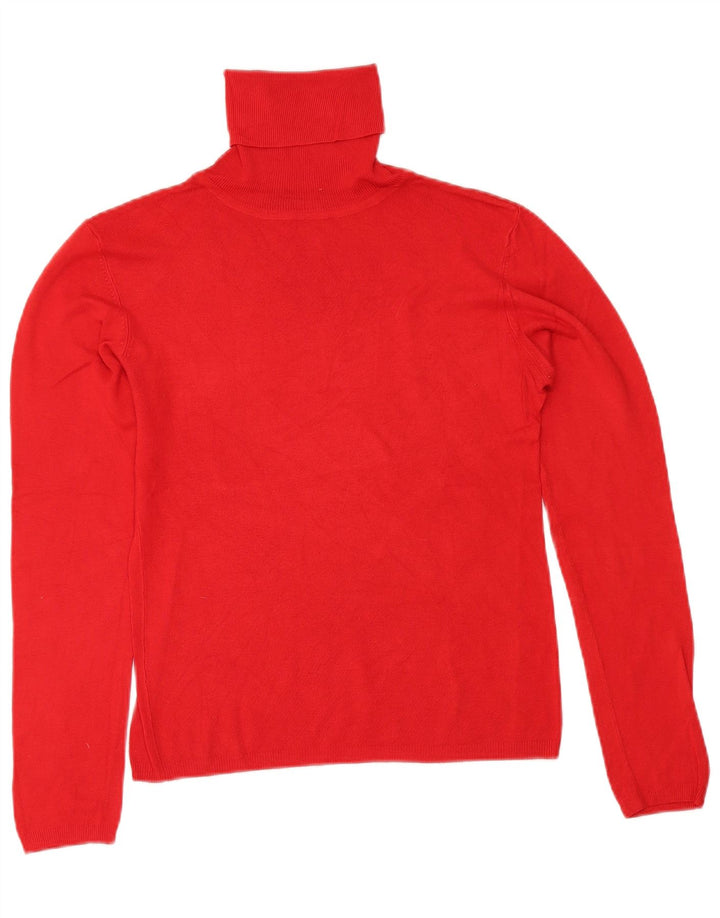Maglione maglione a collo alto da donna Zara UK 14 grande rayon rosso