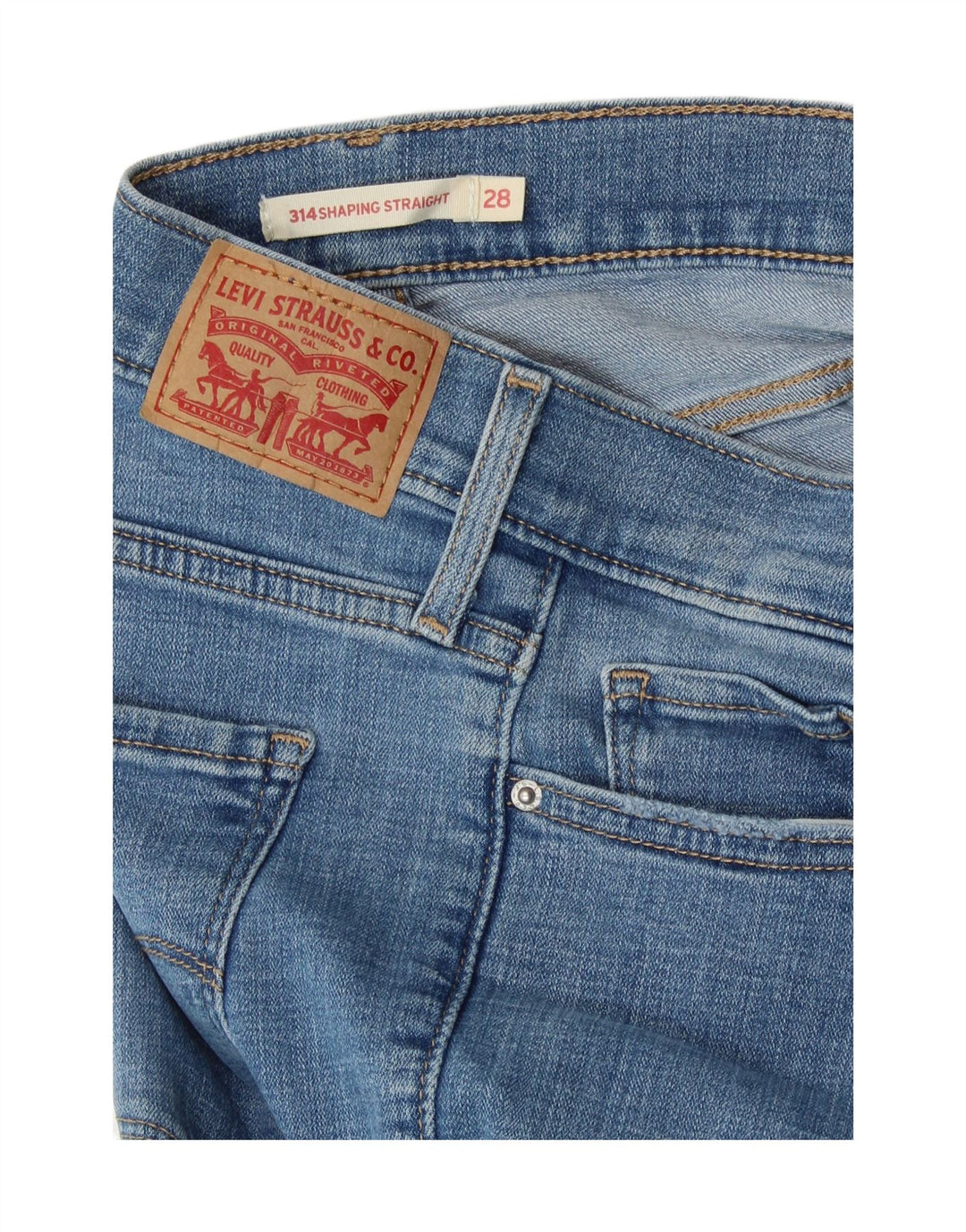 LEVI'S Jeans dritti modellanti da donna 314 W28 L30 Blu