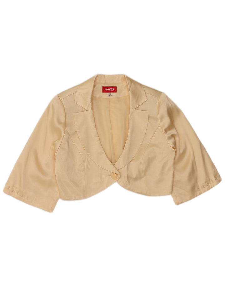 Top bolero vintage da donna a mezza manica IT 42 medio bianco sporco