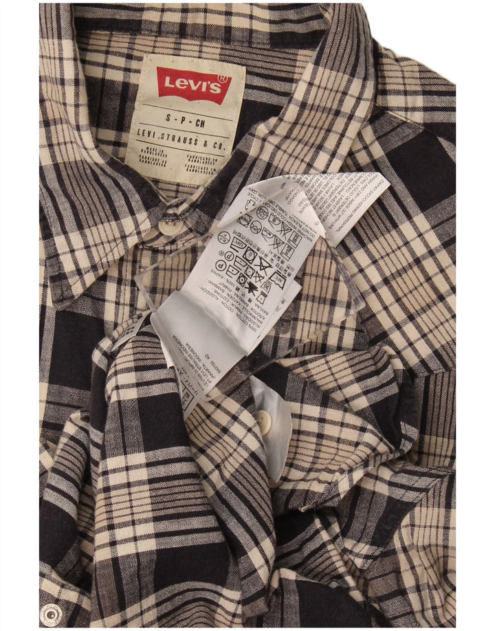 Camicia Levi's da uomo in flanella di cotone a quadri piccoli grigi