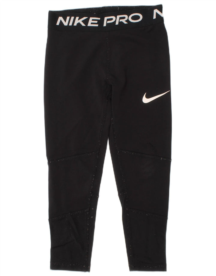 Leggings grafici Nike Dri Fit per ragazze 4-5 anni piccoli in poliestere nero