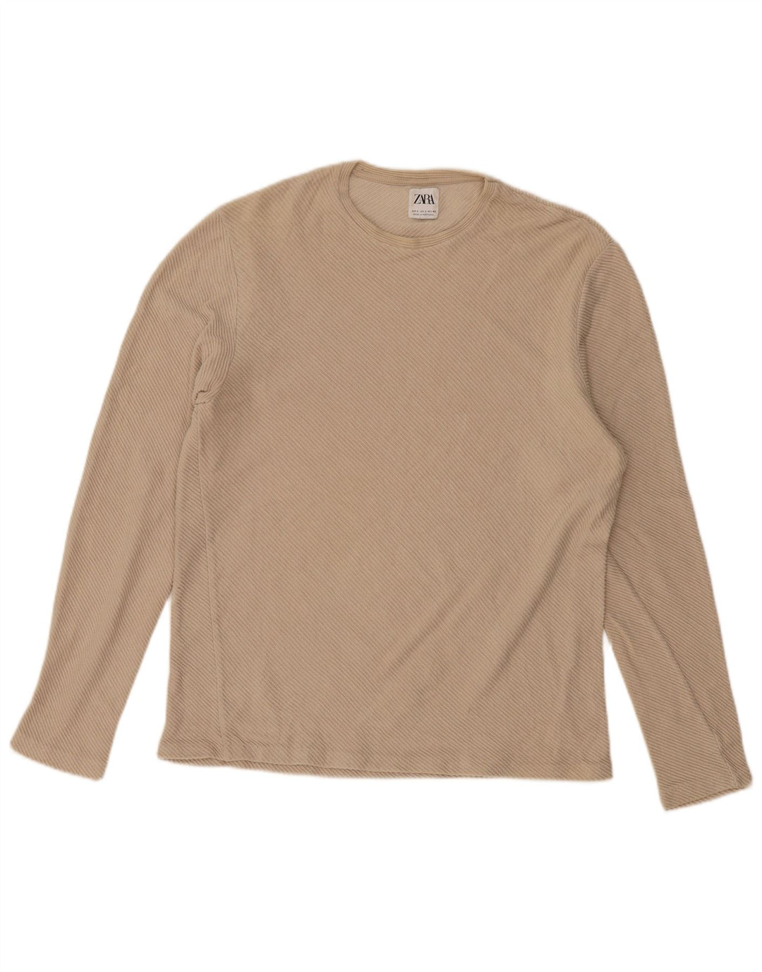 ZARA Maglia Manica Lunga Uomo Large Beige
