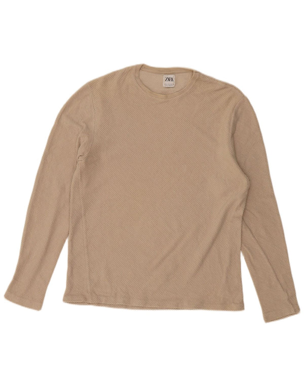 ZARA Maglia Manica Lunga Uomo Large Beige