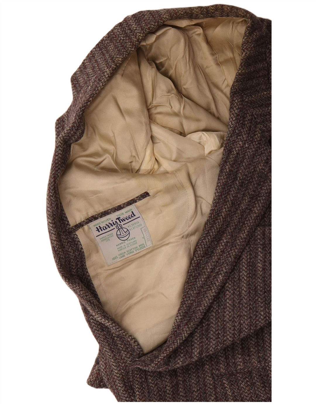 HARRIS TWEED Giacca blazer da uomo a 2 bottoni UK 38 Grigio medio a righe