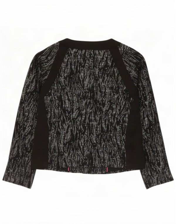 Marks & Spencer Womens Abstract Pattern Blazer Jacket UK 16 Large Black