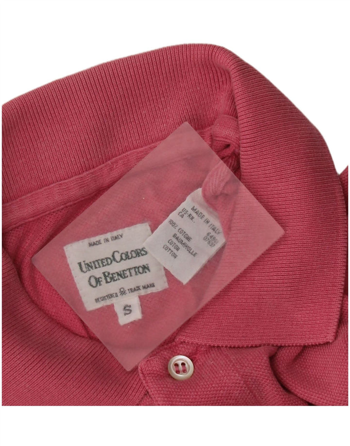 Polo Uomo Benetton Small Rosa In Cotone