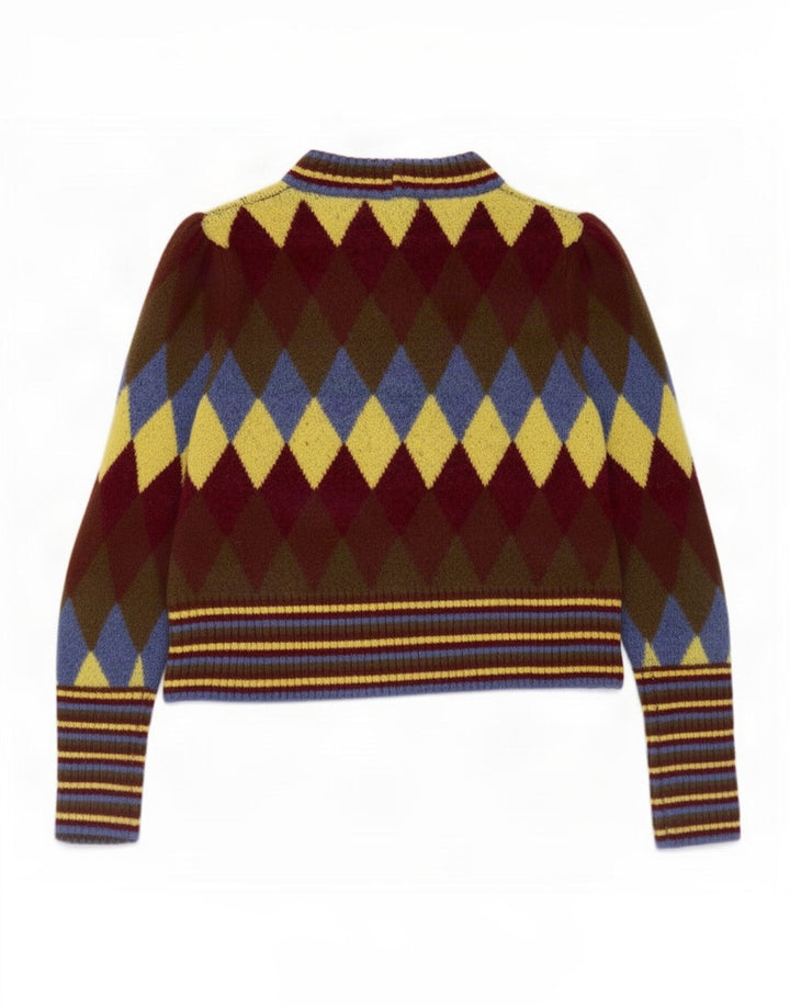 Maglione maglione a collo alto da donna Zara UK 10 piccolo multicolore