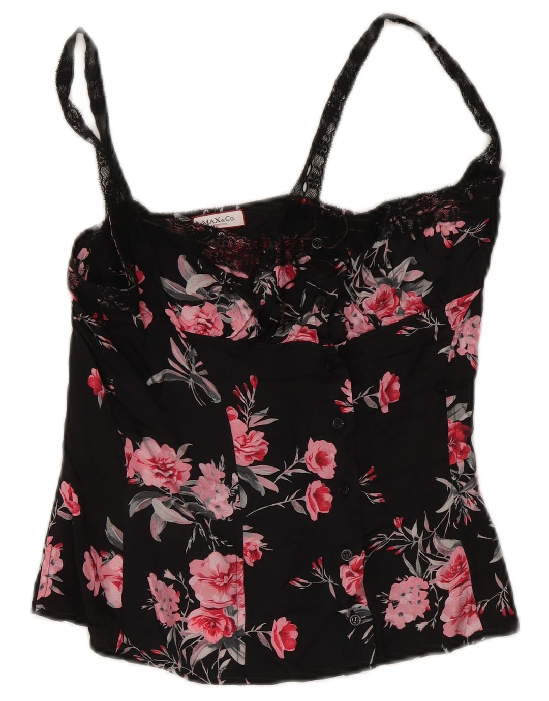 Top a corsetto da donna Max & Co. UK 12 medio nero floreale