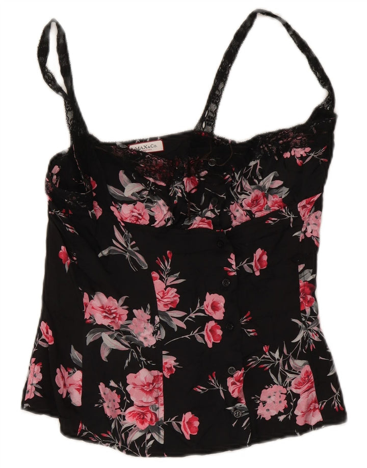 Top a corsetto da donna Max & Co. UK 12 medio nero floreale