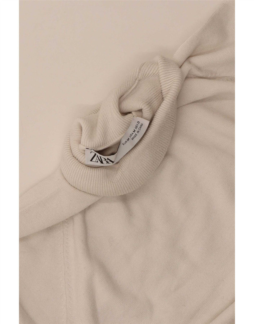 Maglione Zara da donna con collo alto e maniche a 3/4 UK 12 bianco medio